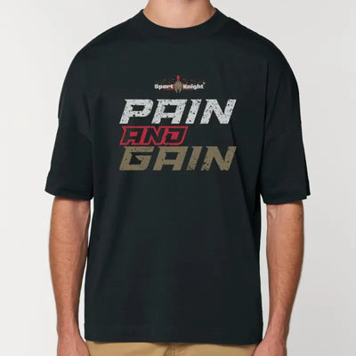 Oversize T-Shirt mit schriftzug Pain and Gain und Sport-Knight Logo für Herren