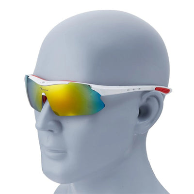 Sportbrille mit uv400-schutz, aerodynamisch geschwungene rahmen, ergonomische passform