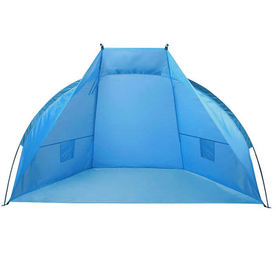 Blaue offene Strandmuschel mit Boden, ideales Sonnenschutz Zelt für Picknick und Strand