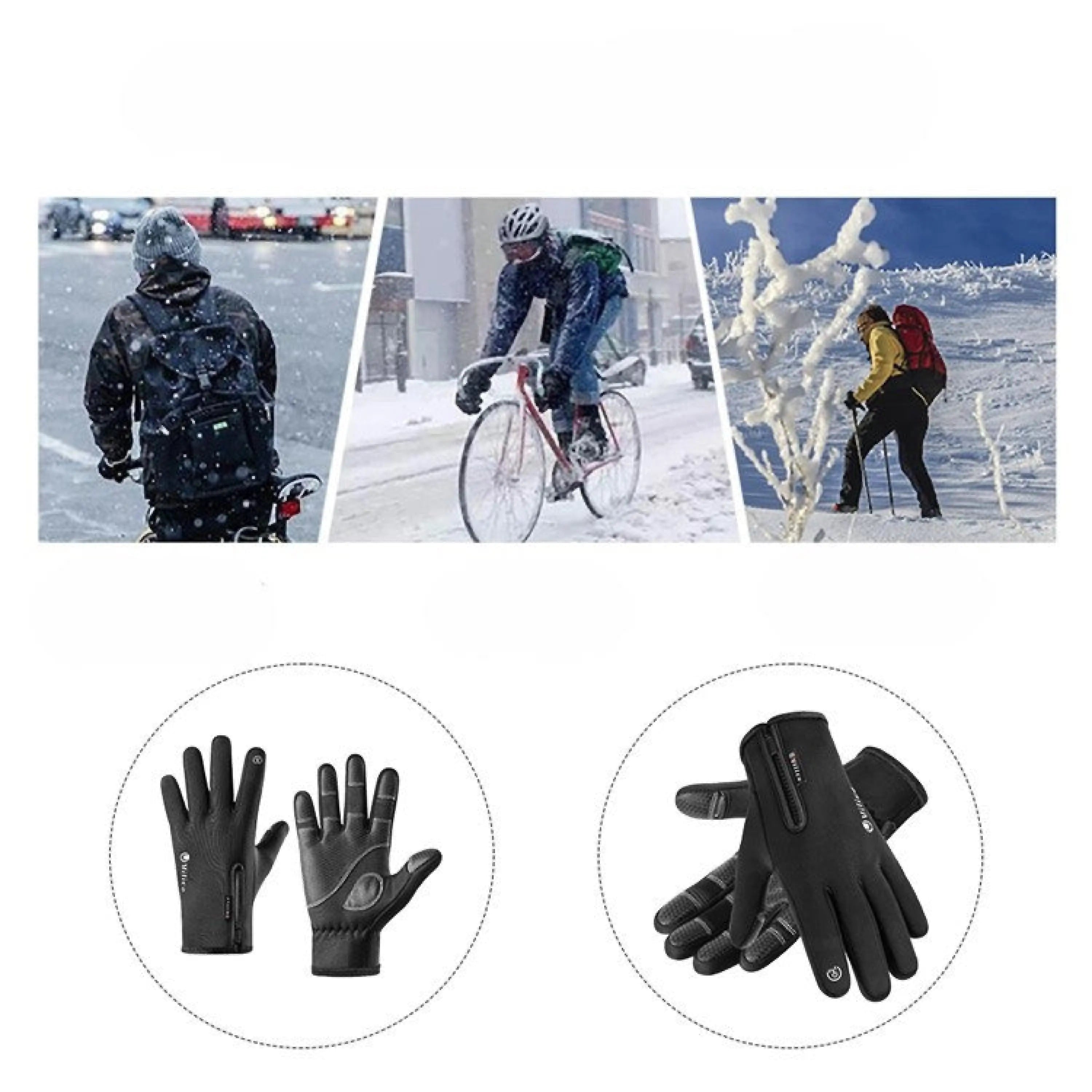 Touchscreen Winterhandschuhe umklappbare Fingerkuppen – Sport-Knight®
