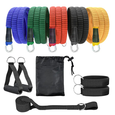 Resistance band set mit herausragender Qualität und kombinierbaren Gewichtsstufen für vielseitiges Training
