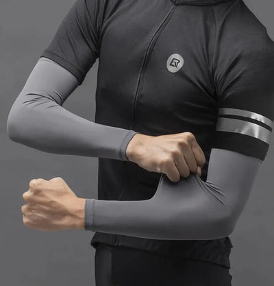 Graue uv-schutz Ärmel für Sport, Radfahren und Outdoor, atmungsaktiv & kühlend