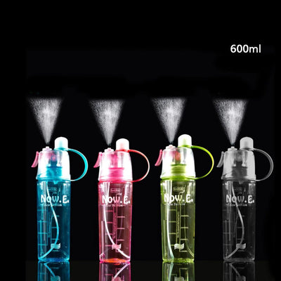 Bunte Wasserflasche Shaker 600ml mit Sprüheffekt, Skalierung und dichtem Verschluss