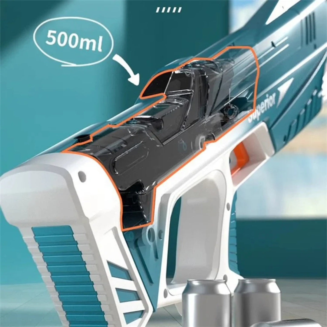 Elektrische Wasserpistole Für Erwachsene – Automatisch, Mit Tank 425 Ml, Reichweite 8-10 M, Bunte Lichter, Soundeffekte, ABS-Material Elektrische Wasserpistole Automatisch