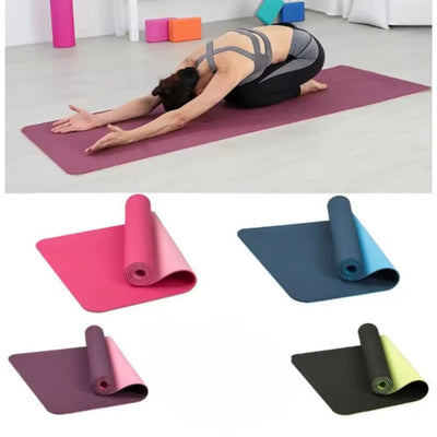 Bunte Yoga-Matten mit leicher Polsterung, positionslinien rutschfest und perfekt für Balance