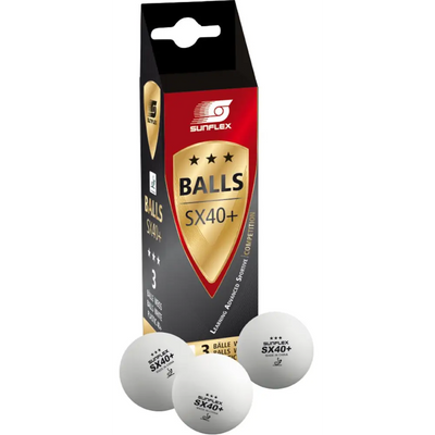 Tischtennisbälle SX40 + (3er Packung) - Premium 3 - Sterne ohne Zelluloid ITTF zugelassen für Schul - und Vereinssport - Sport - Knight